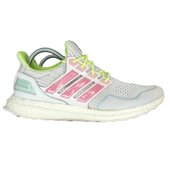 Adidas Ultra Boost 1.0 Cloud Womens Size 11 White Bliss Pink Lucid Lemon Shoes - Picture 3 of 12